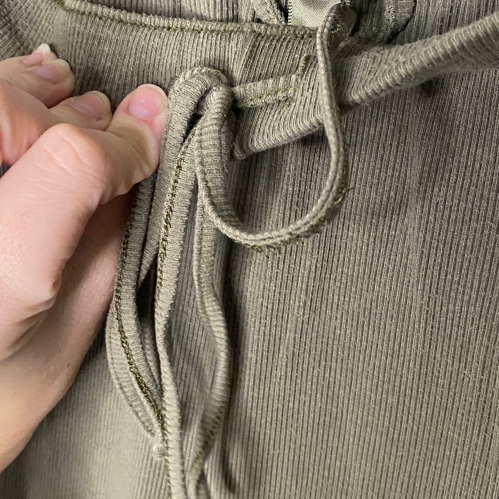 Skims Women's Olive Green Stretch Pull-On Ribbed Loungewear Pants XL - Picture 6 of 7